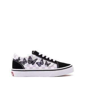 Vans Kids Sneakers Black and White with Purple Butterflies